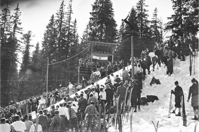 Historisches Bild: Skispringen auf dem Feldberg