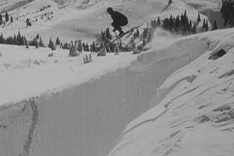 Szene aus dem ersten Skifilm der Welt 