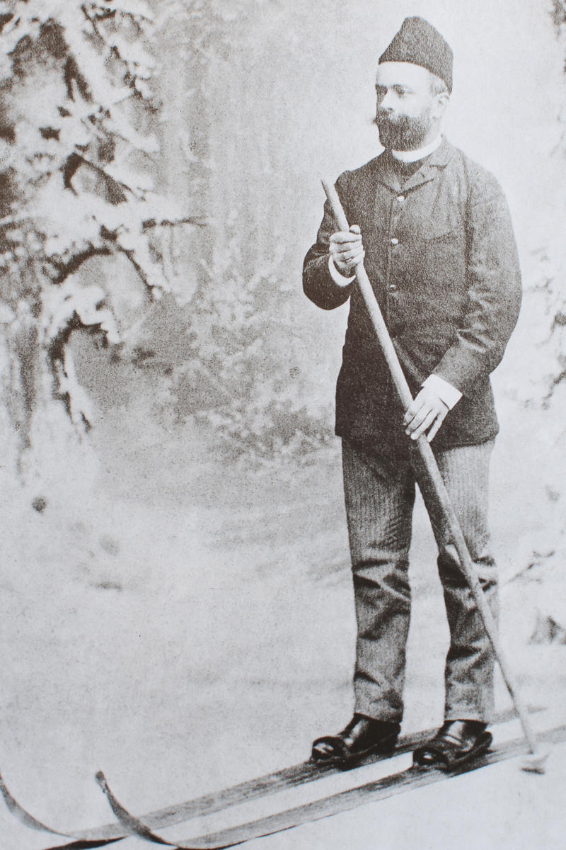 Dr. Pilet ist am 19. März 1891 der erste Skifläufer auf dem Feldberg im Schwarzwald